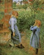 Camille Pissarro Woman and Child at a Well oil painting reproduction